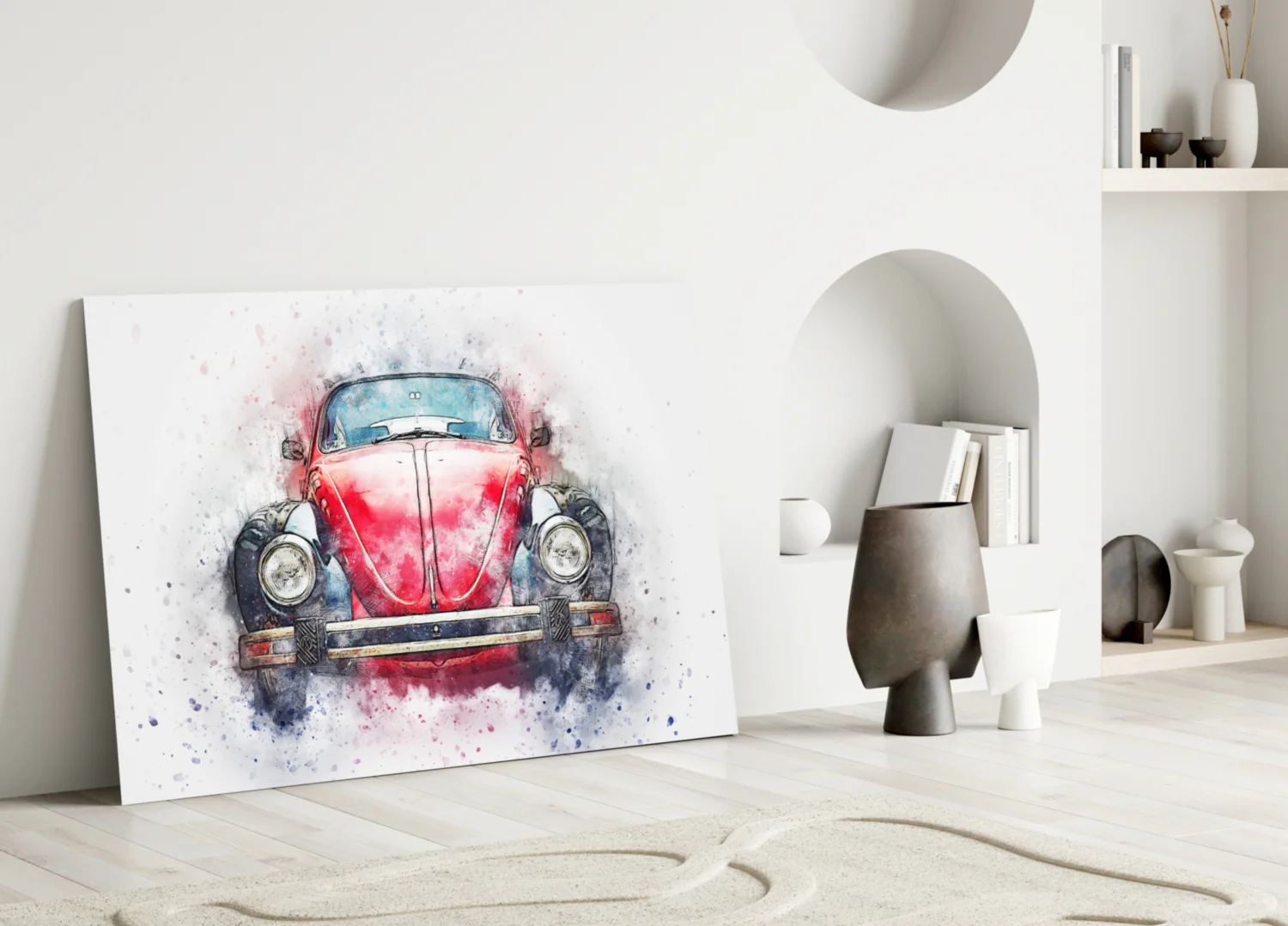 Retro Bubble Car Glass Wall Art - Image 3