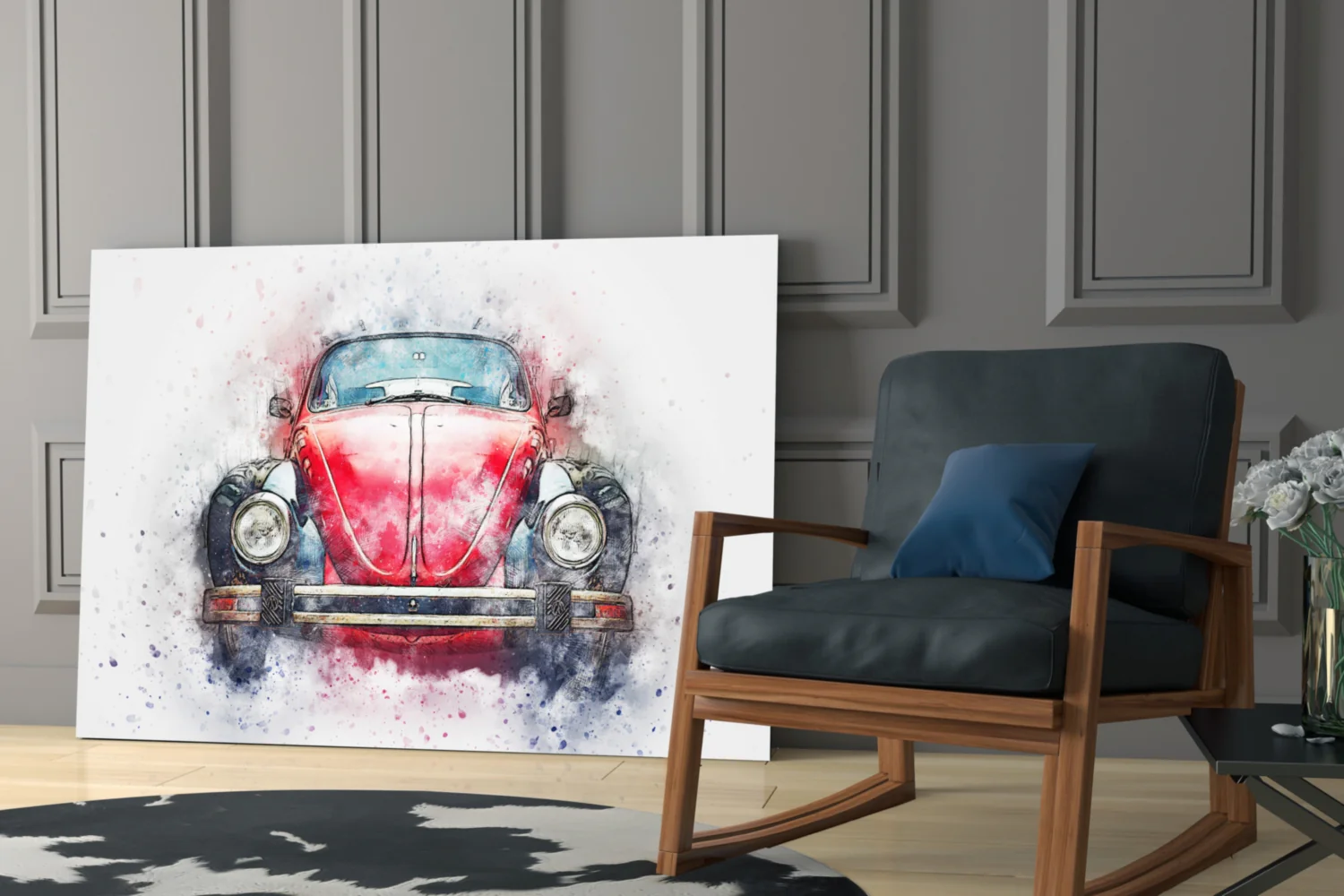 Retro Bubble Car Glass Wall Art - Image 6