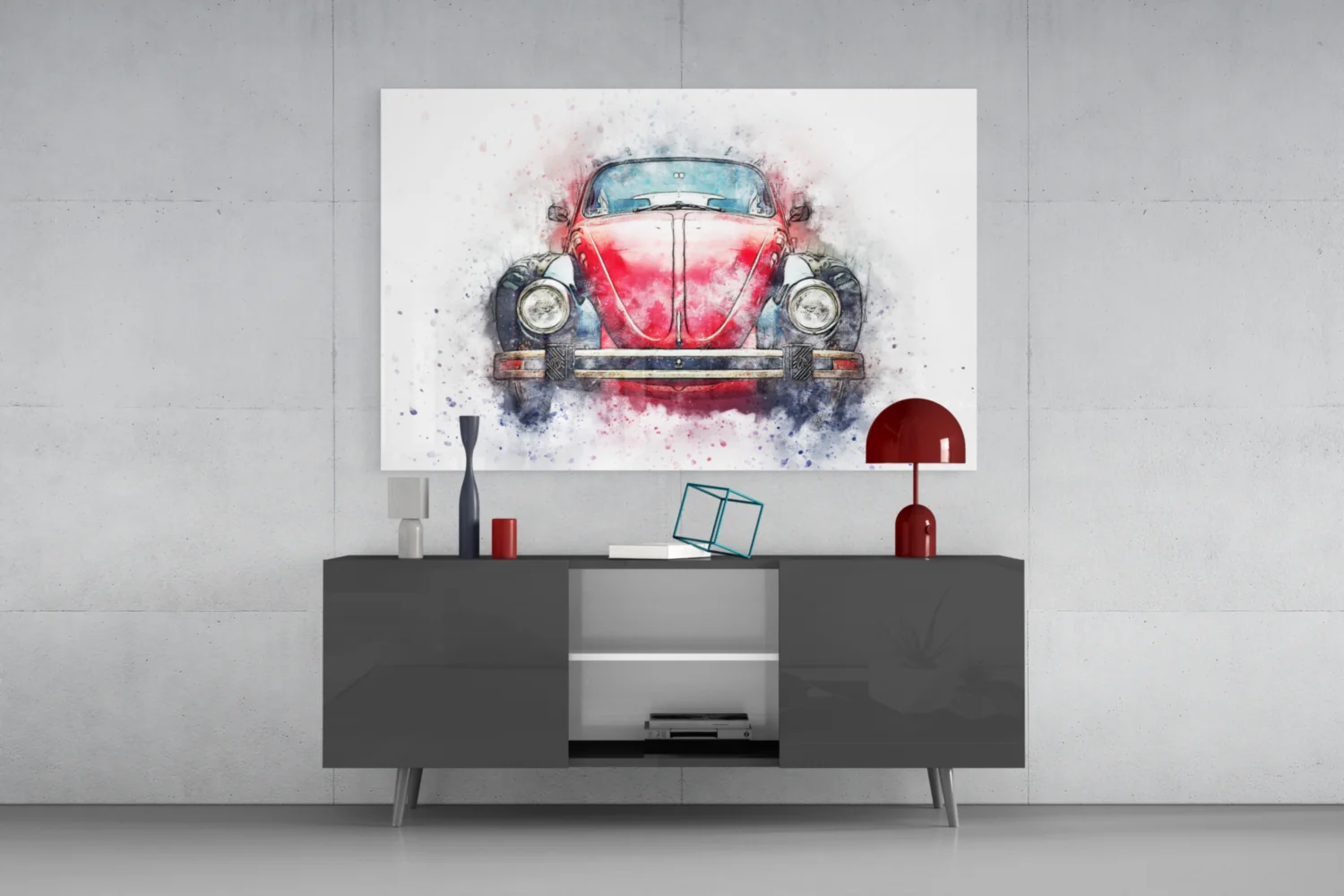 Retro Bubble Car Glass Wall Art - Image 8