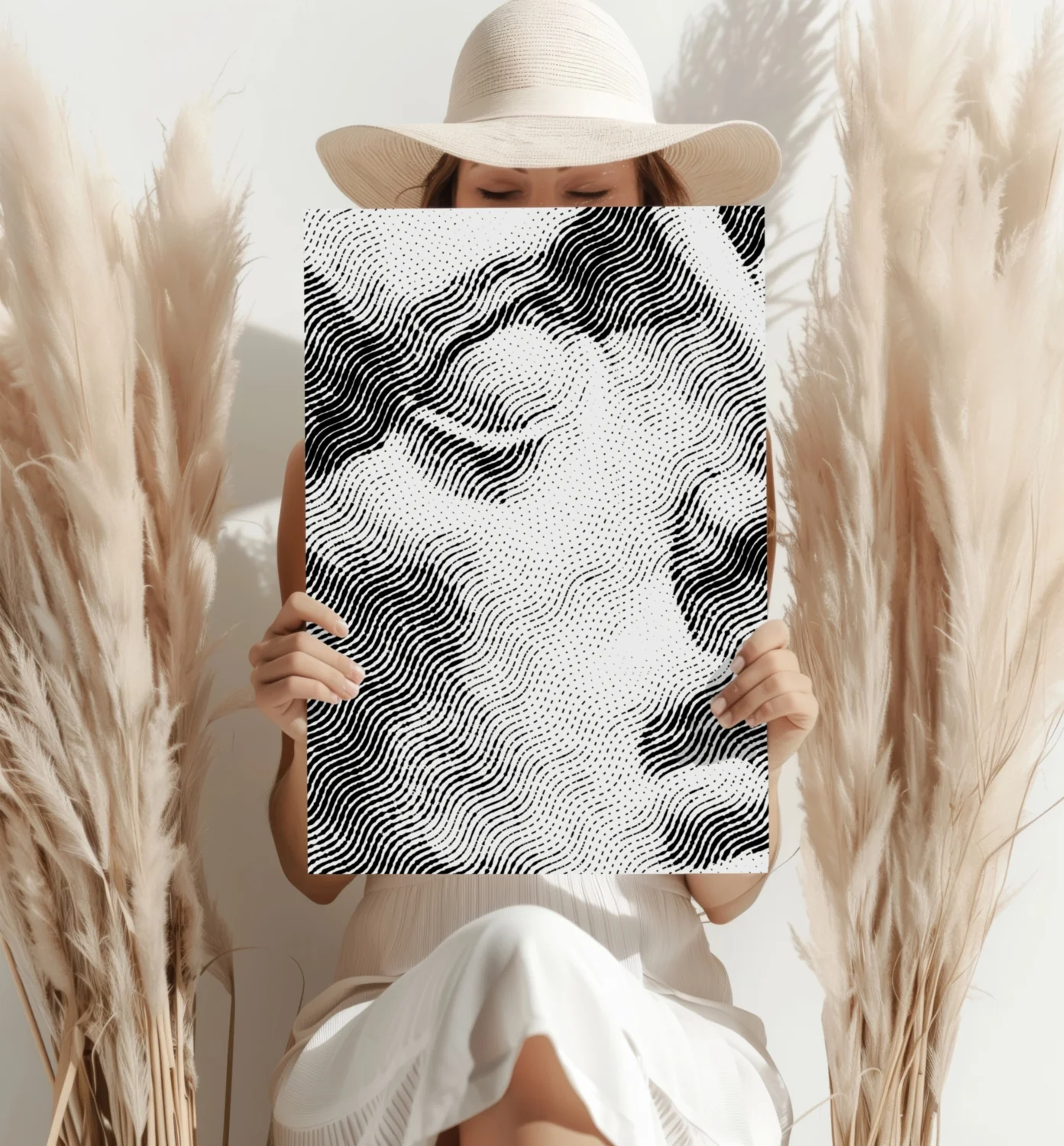 Wavy Line Abstract Torso Aluminum Print - Image 4