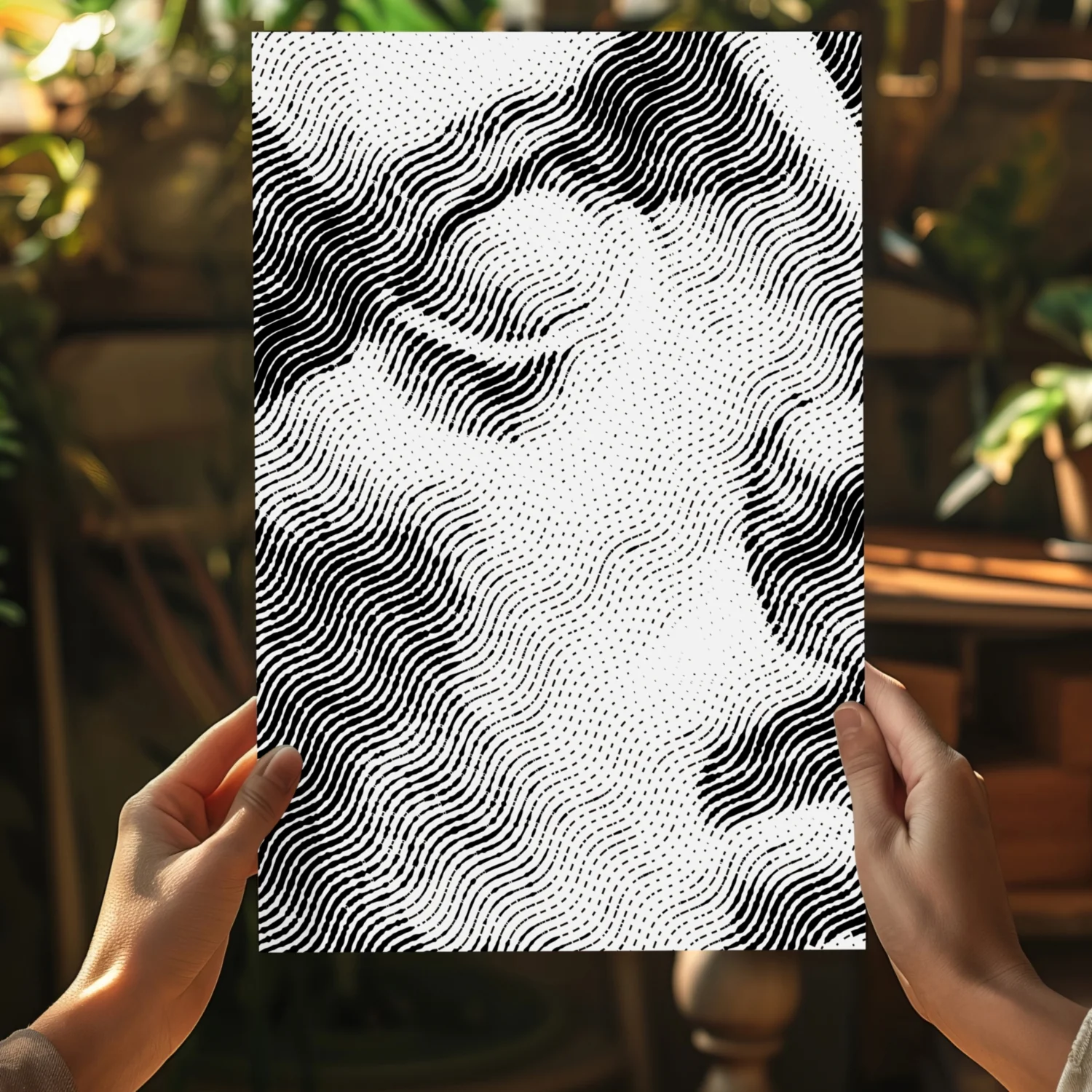 Wavy Line Abstract Torso Aluminum Print - Image 5