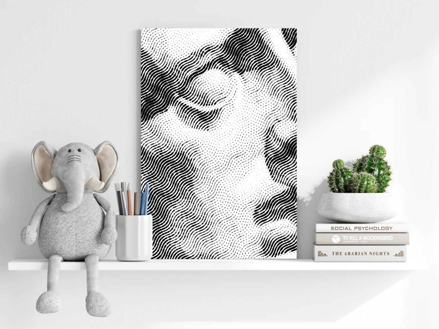 Wavy Line Abstract Torso Aluminum Print - Image 6