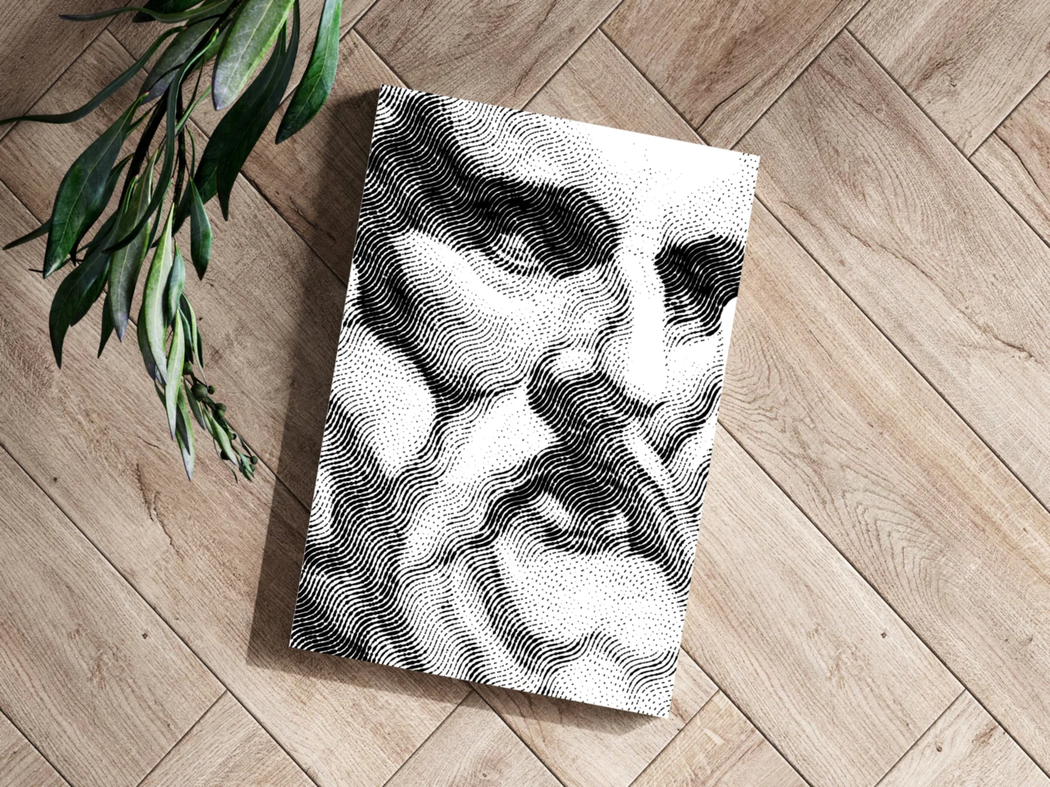 Wavy Line Face Profile Aluminum Print - Image 3