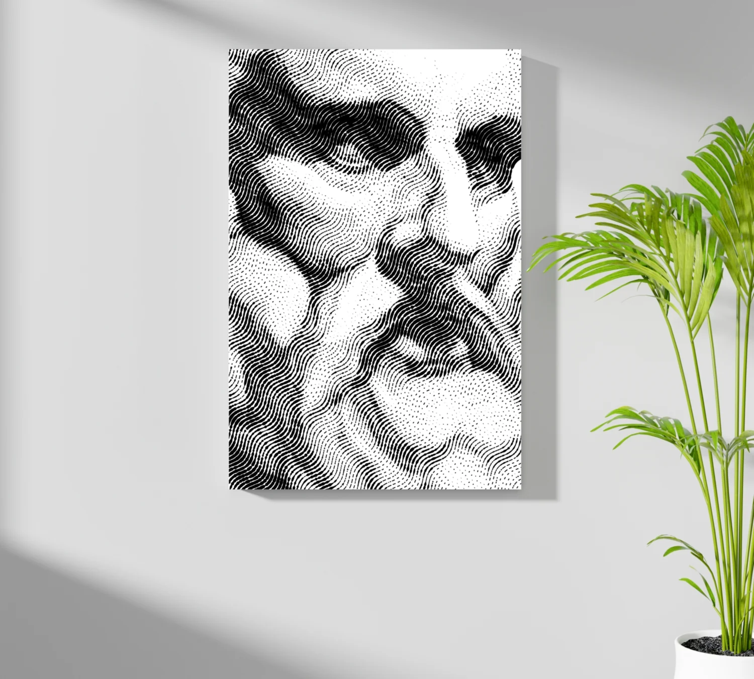 Wavy Line Face Profile Aluminum Print - Image 7