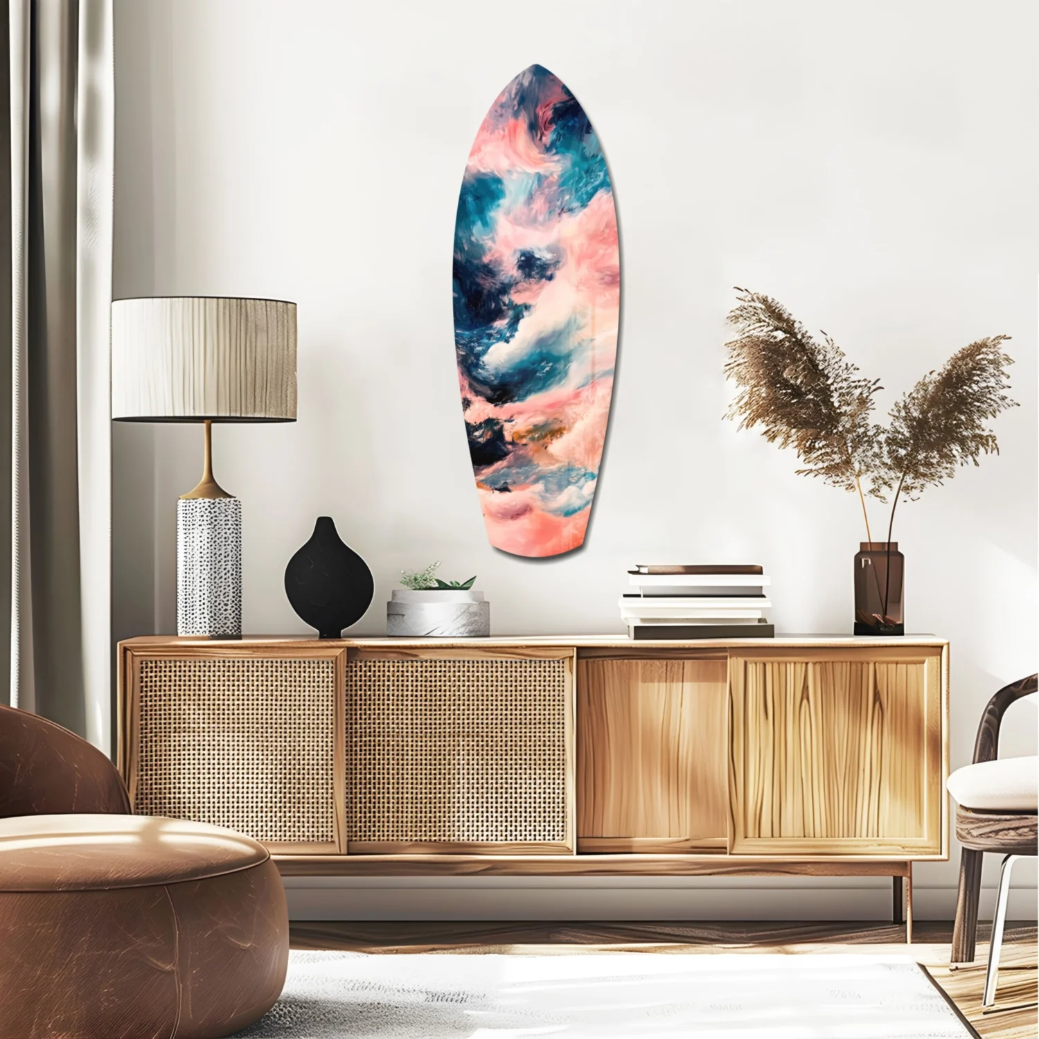 Wavy Ocean Glass Wall Art - Image 2