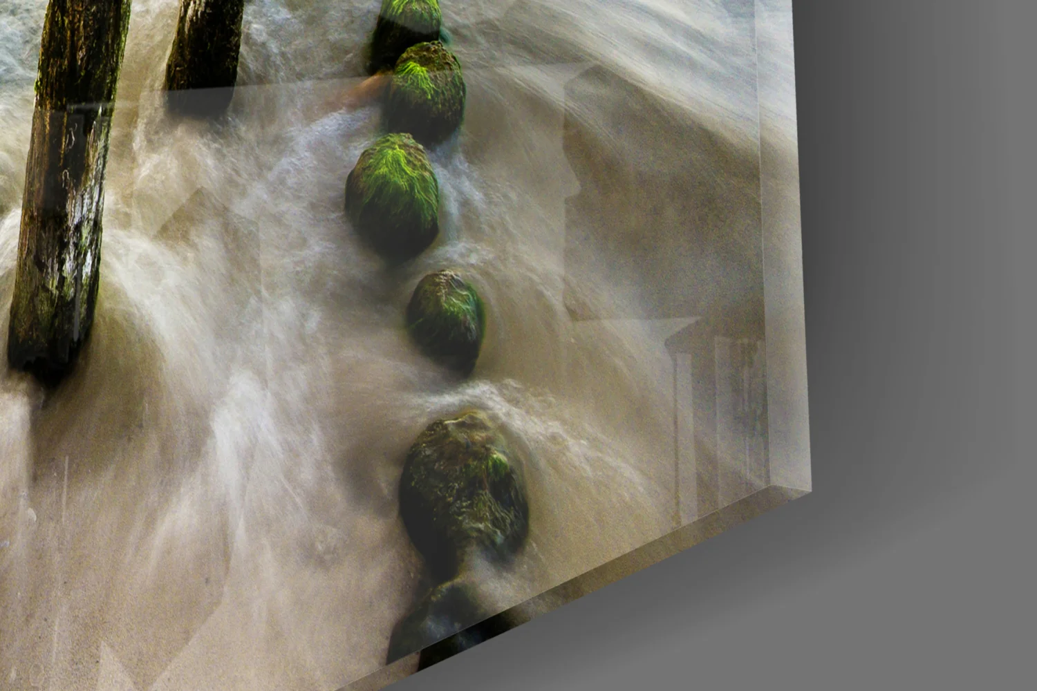 Weathered Groyne Posts Seascape Glass Wall Art - Image 7