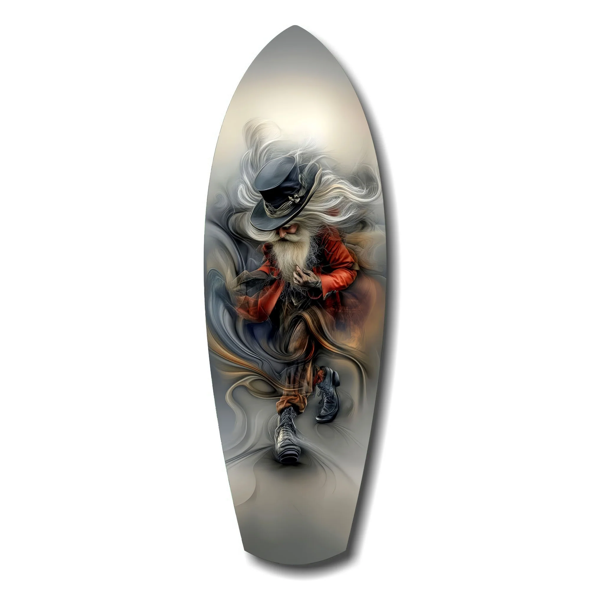 White-Bearded Wizard Steampunk Glass Wall Art