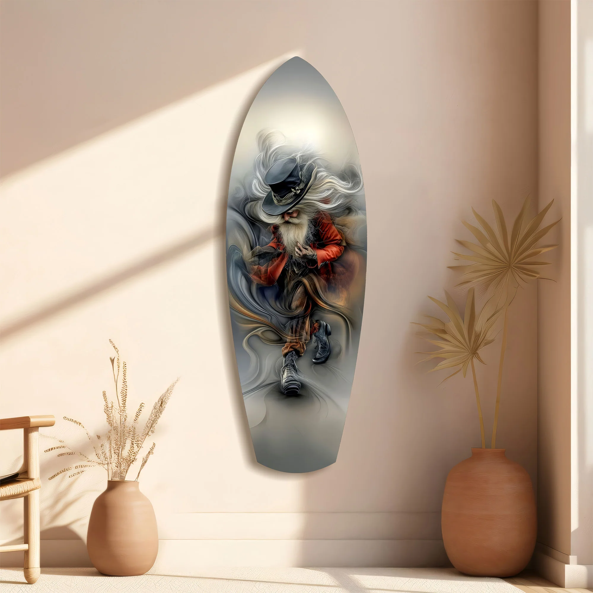 White-Bearded Wizard Steampunk Glass Wall Art - Image 11