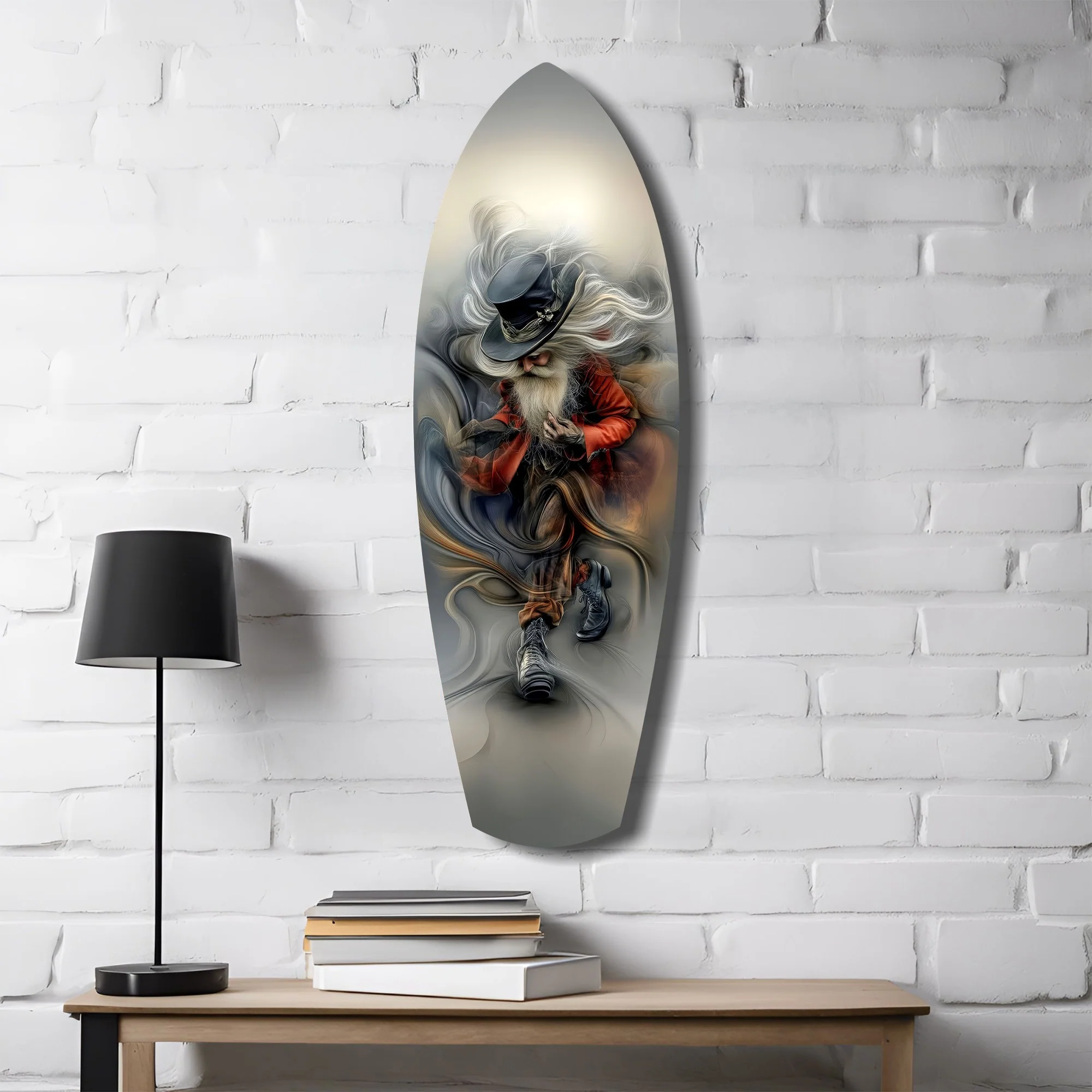 White-Bearded Wizard Steampunk Glass Wall Art - Image 4