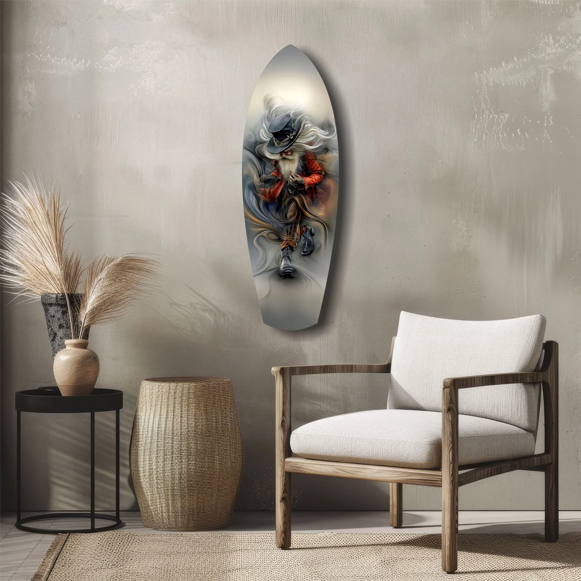 White-Bearded Wizard Steampunk Glass Wall Art - Image 5