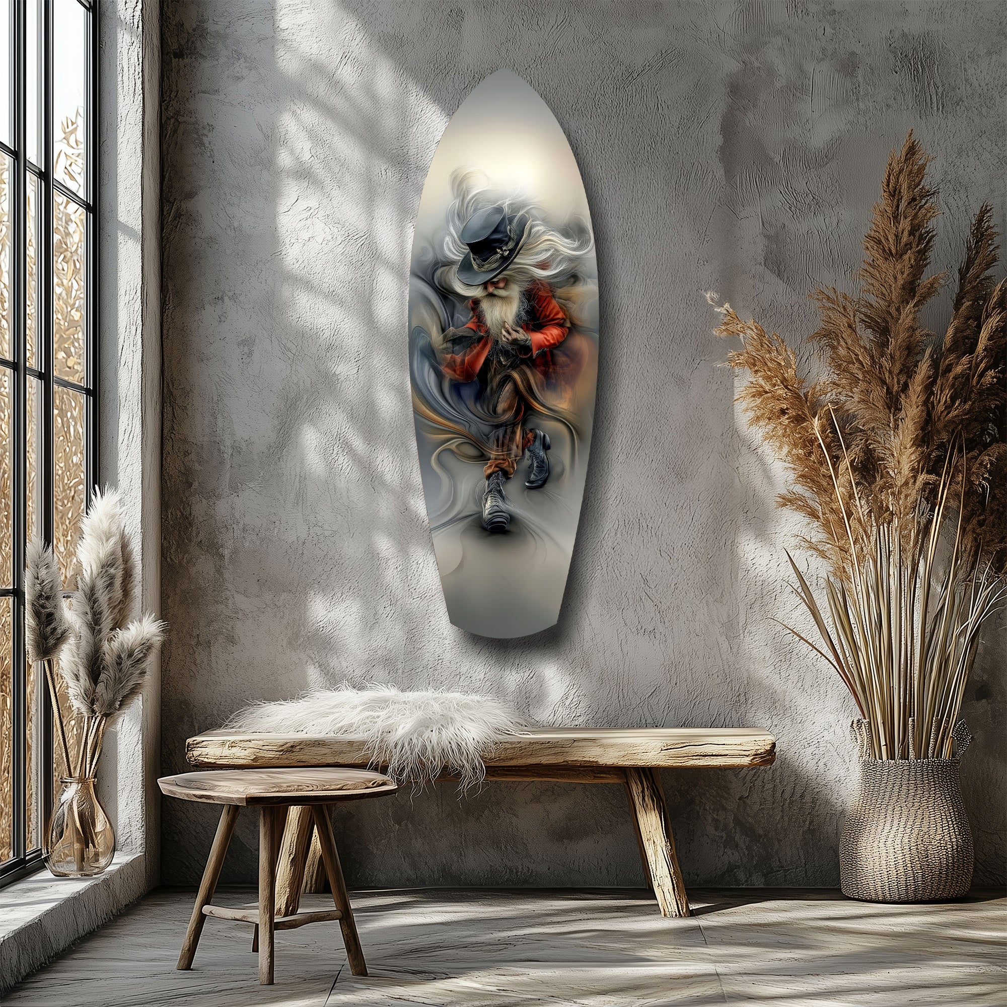 White-Bearded Wizard Steampunk Glass Wall Art - Image 8