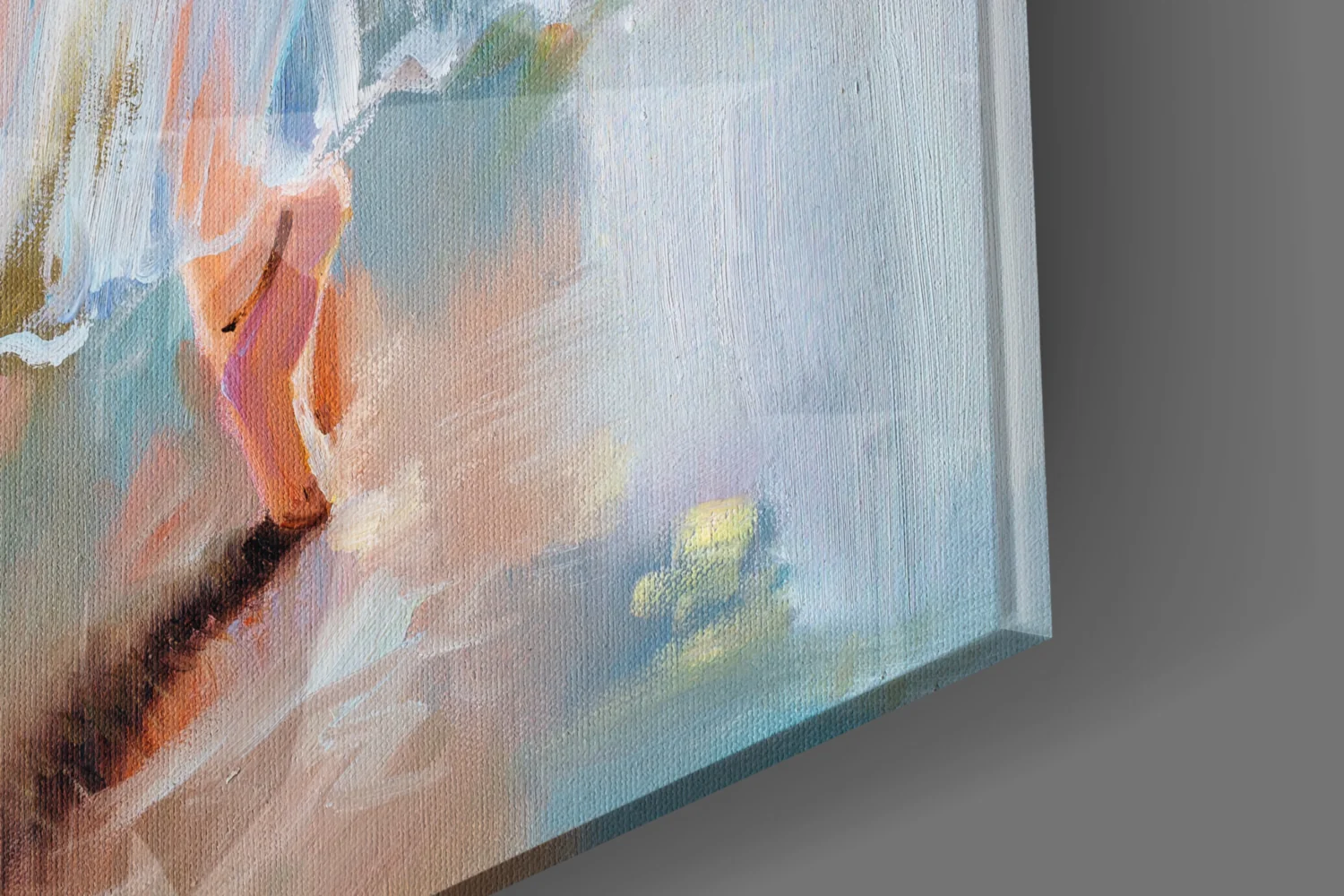 White Gown Rehearsal Ballerina Glass Wall Art - Image 7