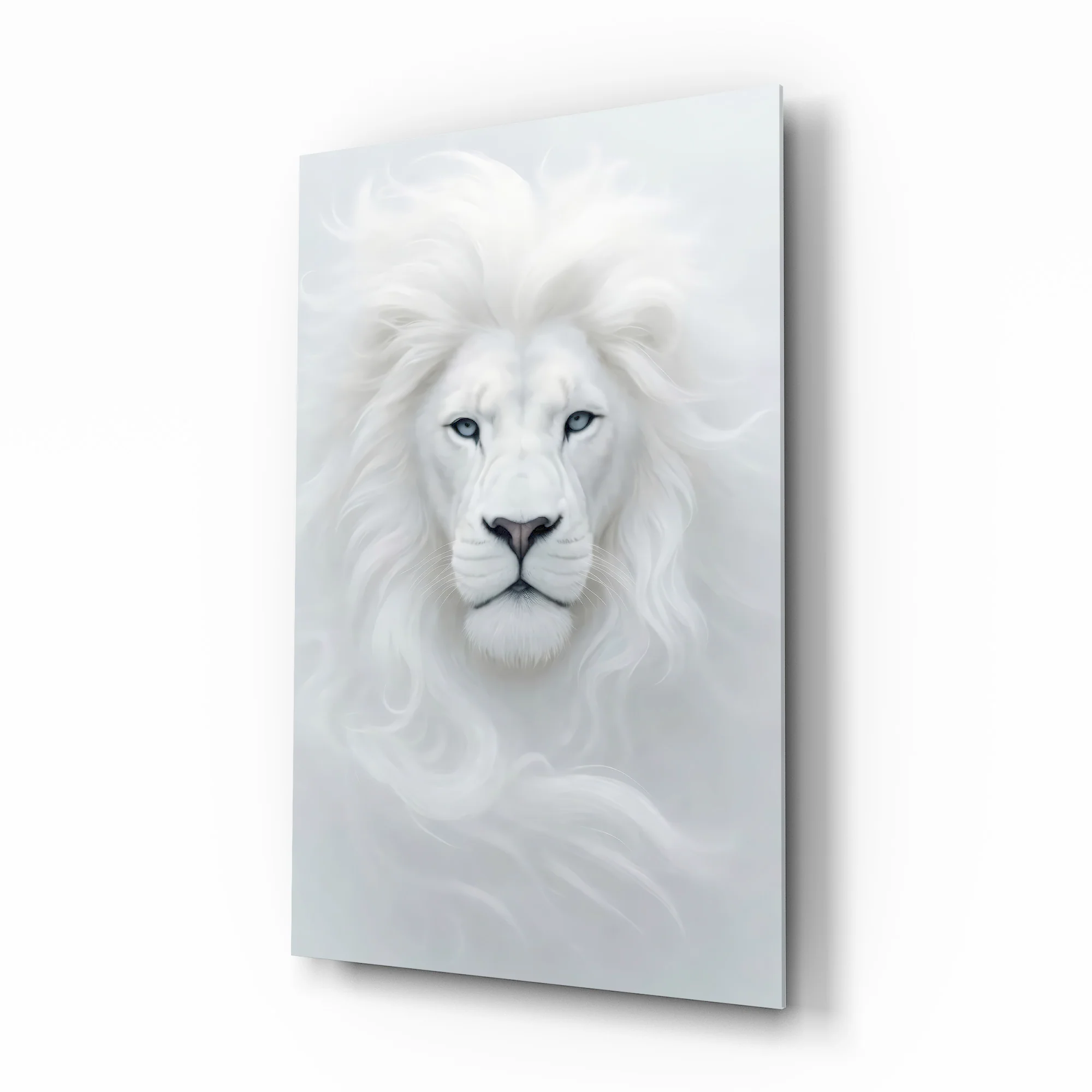 White Lion Glass Wall Art