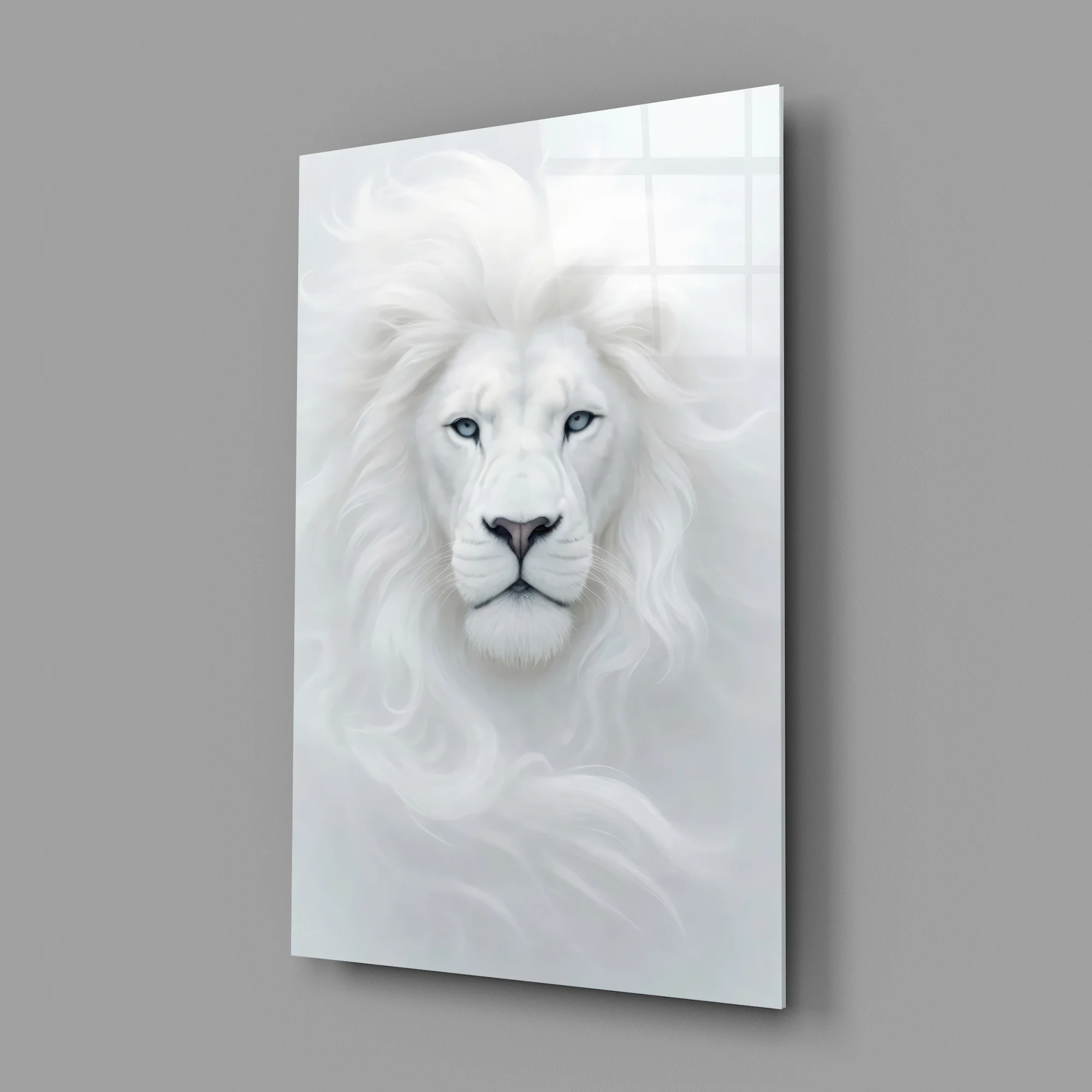 White Lion Glass Wall Art - Image 2