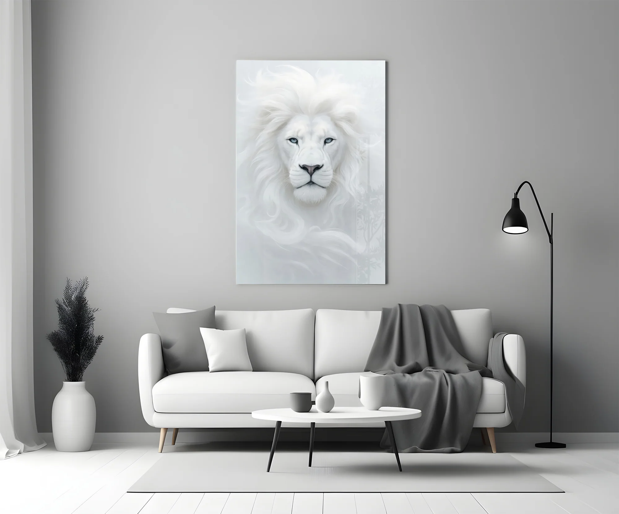 White Lion Glass Wall Art - Image 6