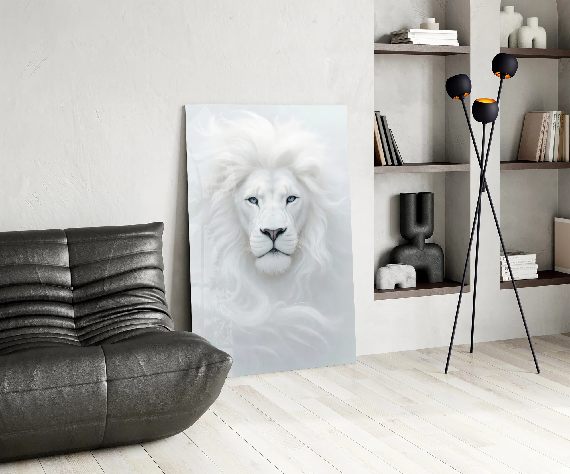 White Lion Glass Wall Art - Image 7