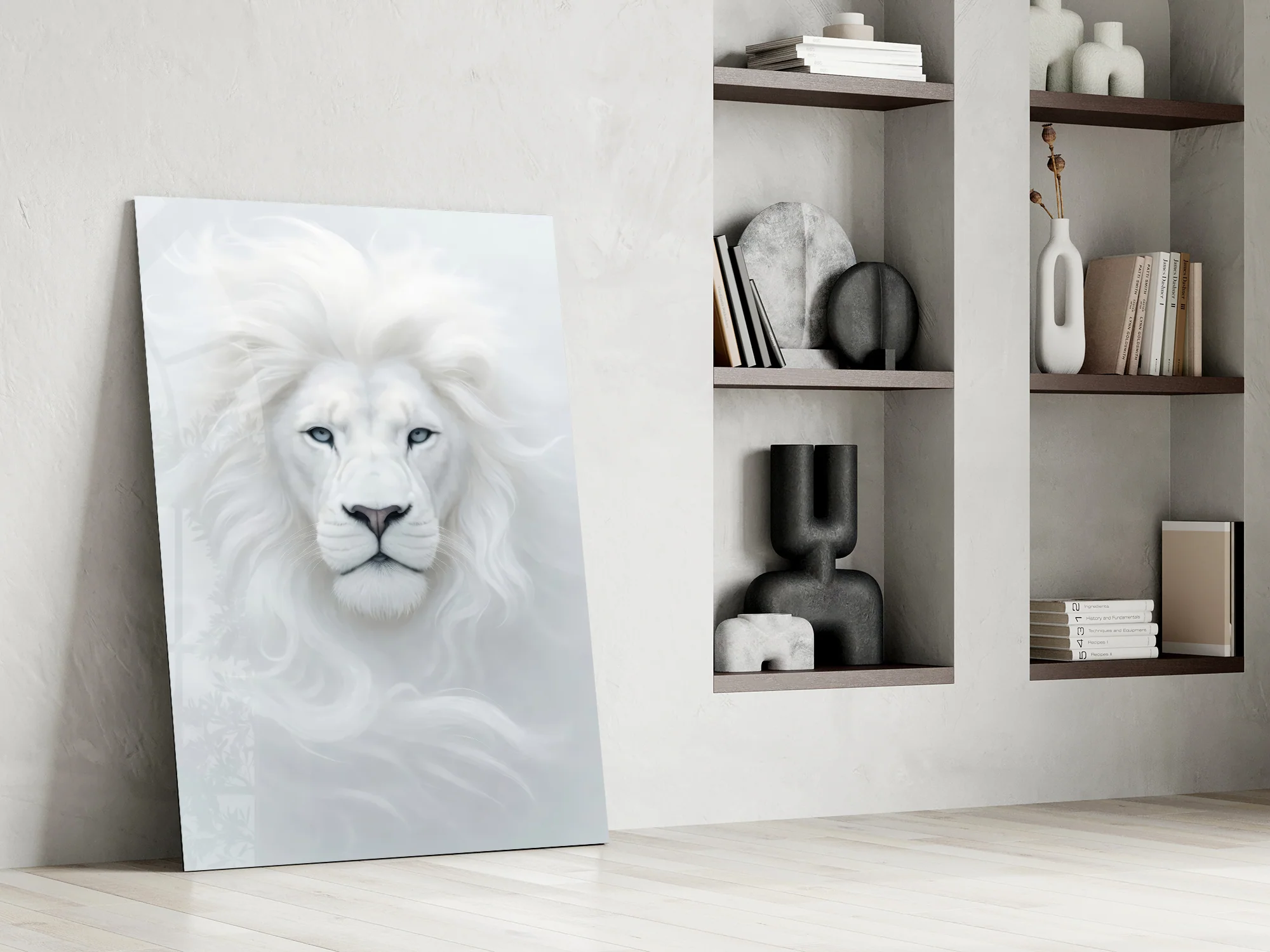 White Lion Glass Wall Art - Image 8