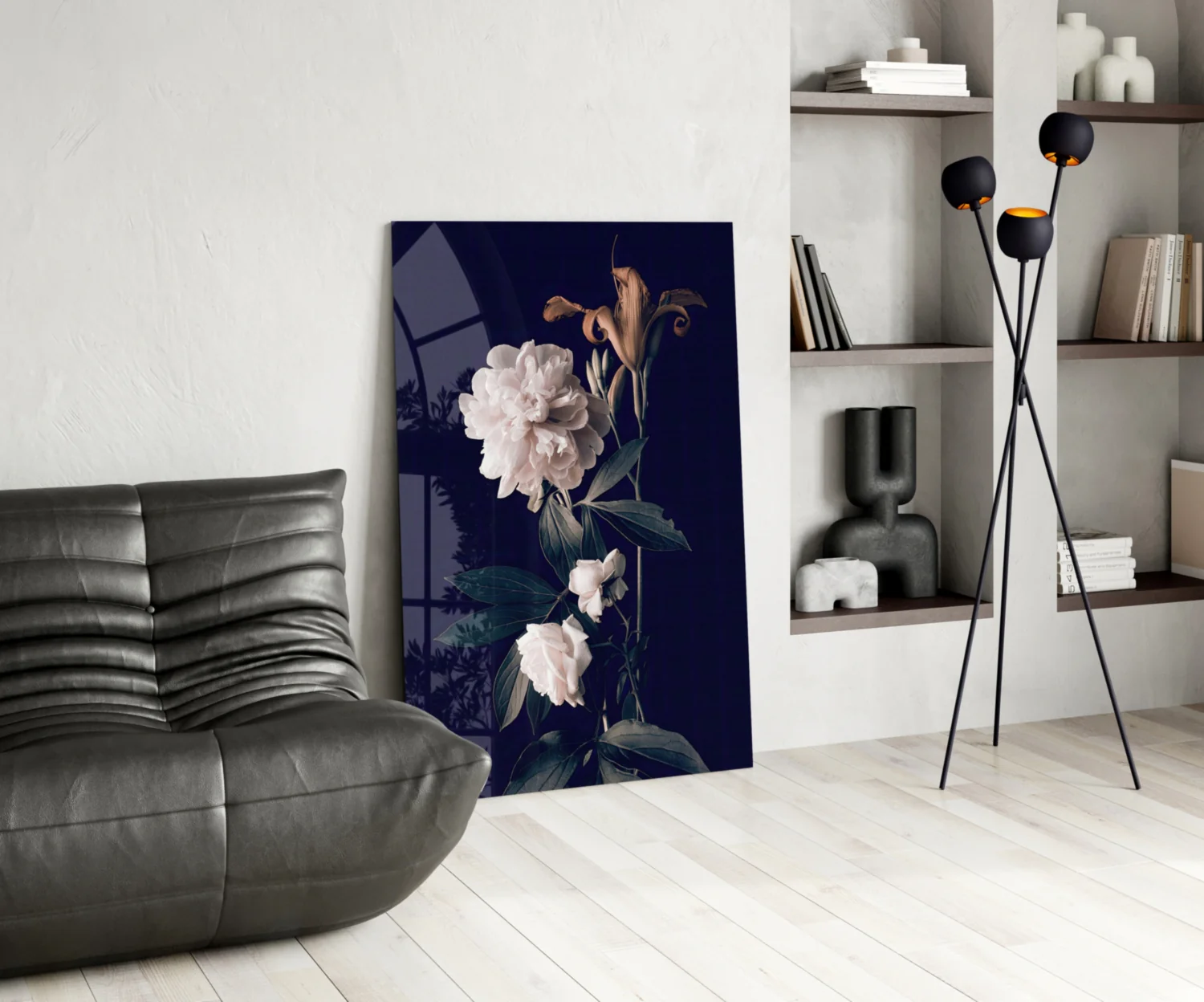 White Rose Glass Wall Art - Image 5