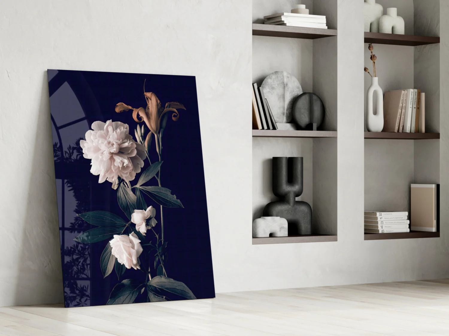 White Rose Glass Wall Art - Image 6