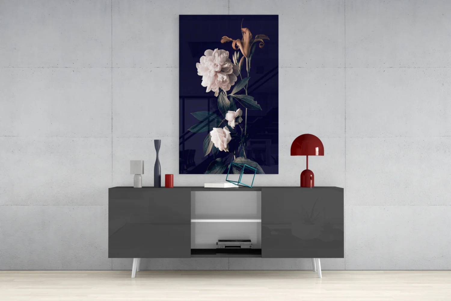 White Rose Glass Wall Art - Image 8