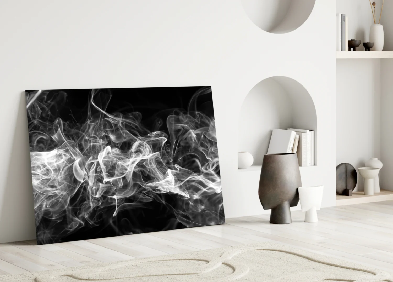 White Smoke Glass Wall Art - Image 3