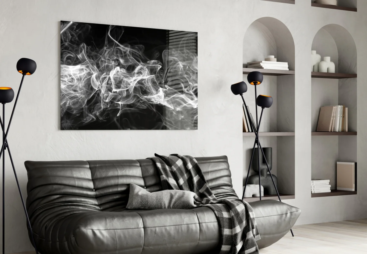 White Smoke Glass Wall Art - Image 4