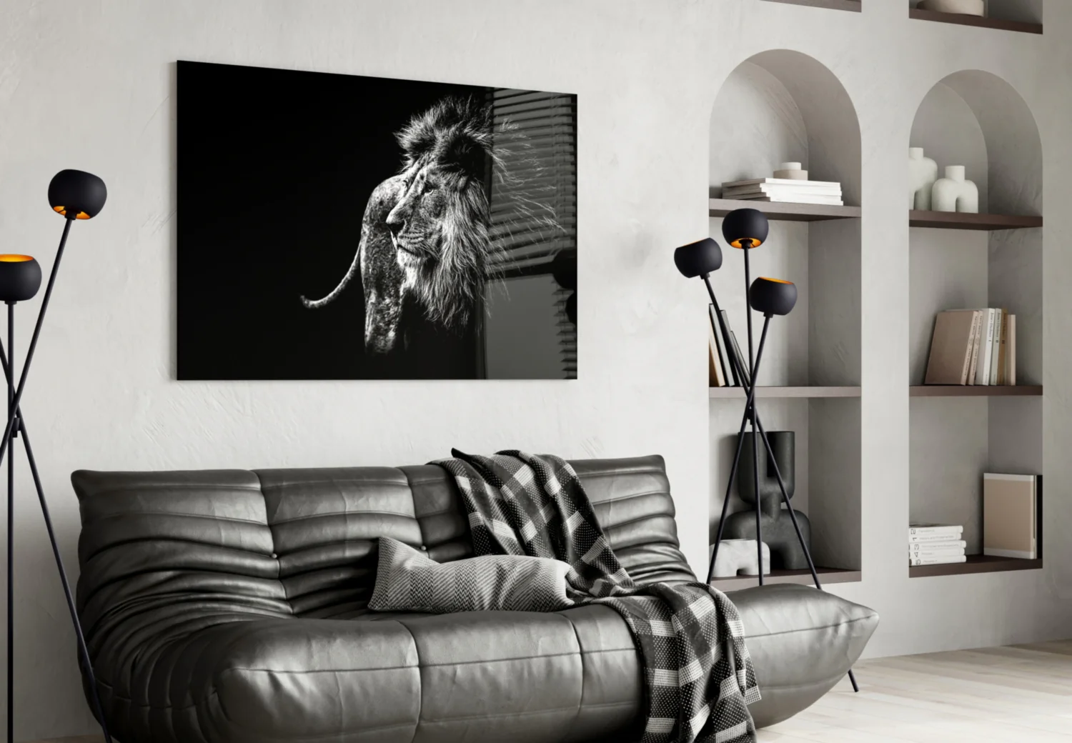 Windswept Lion Side Profile Glass Wall Art - Image 4