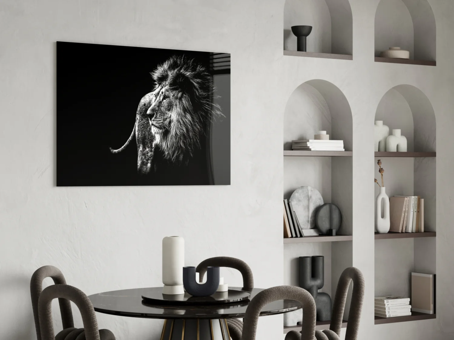 Windswept Lion Side Profile Glass Wall Art - Image 5