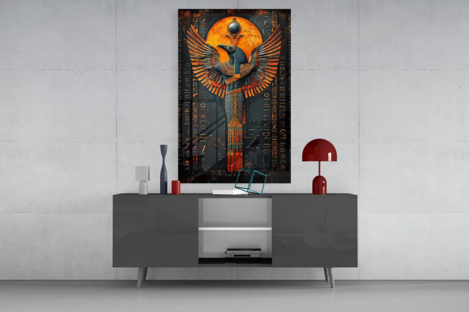 Winged God Glass Wall Art || Designer Collection - Image 8