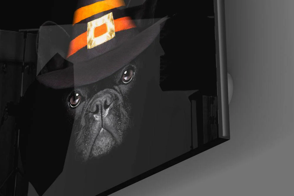 Witch Hat French Bulldog Glass Wall Art - Image 3
