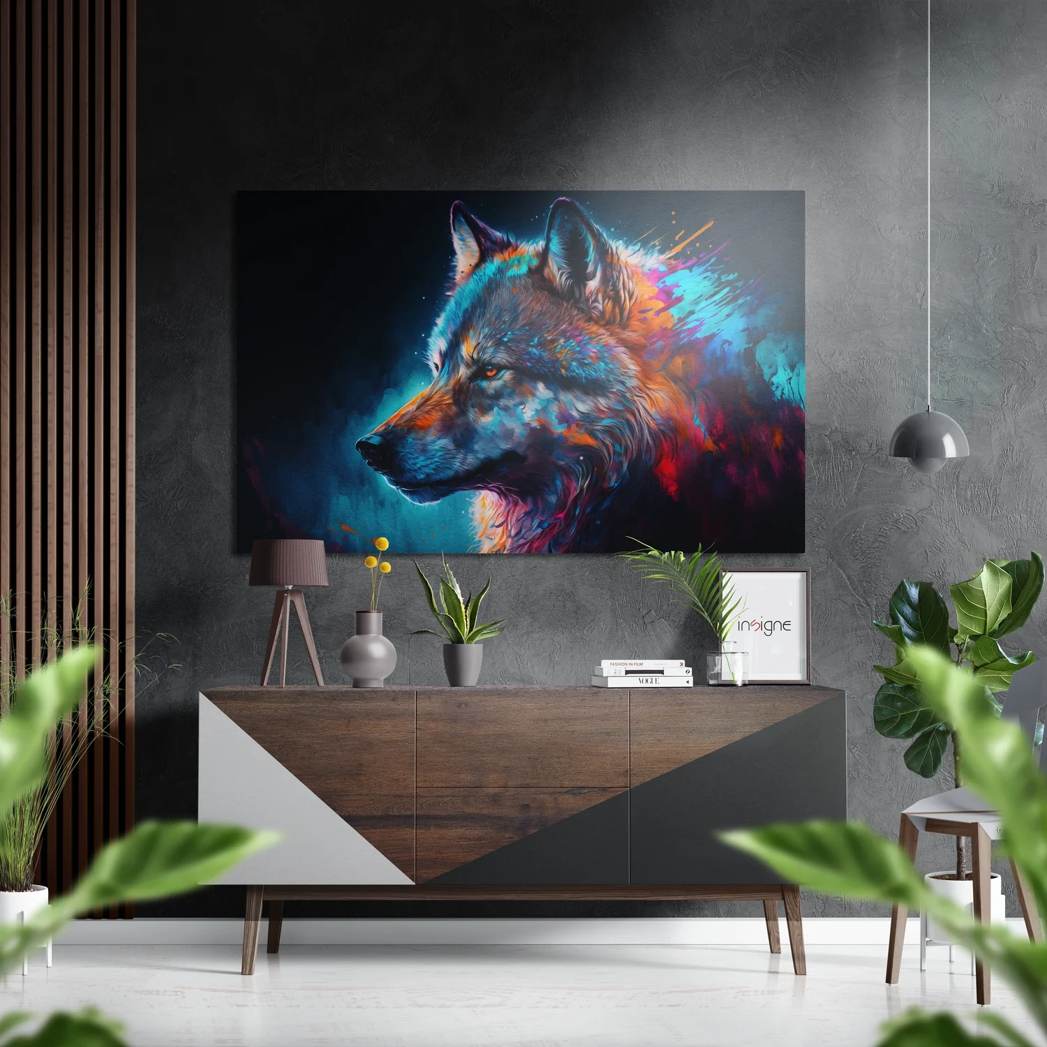 Wolf Brushed Aluminum Dibond Wall Art