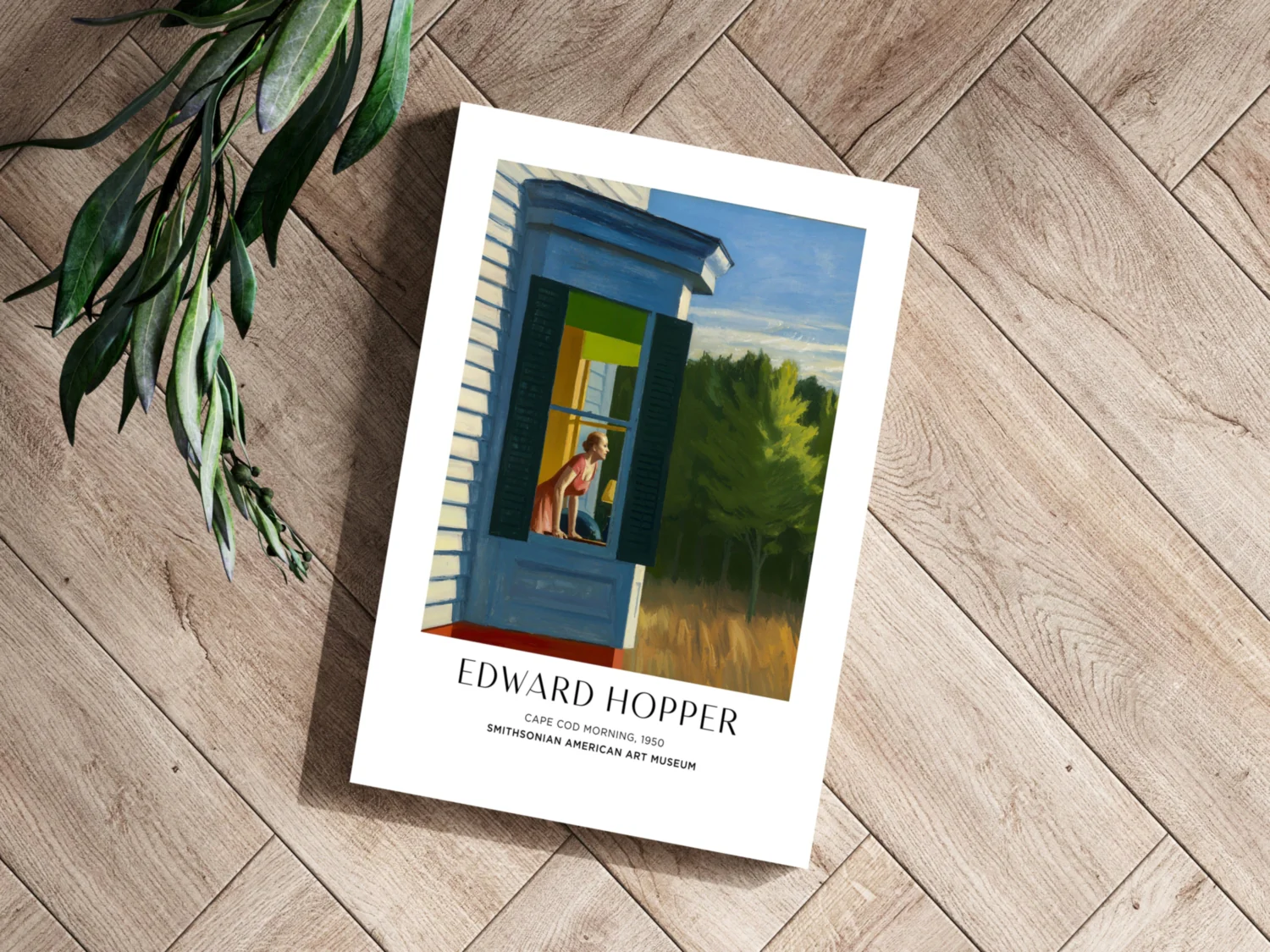 Woman at Blue Cottage Window Aluminum Print - Image 3