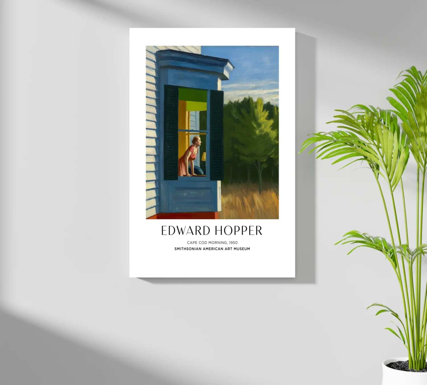 Woman at Blue Cottage Window Aluminum Print - Image 7