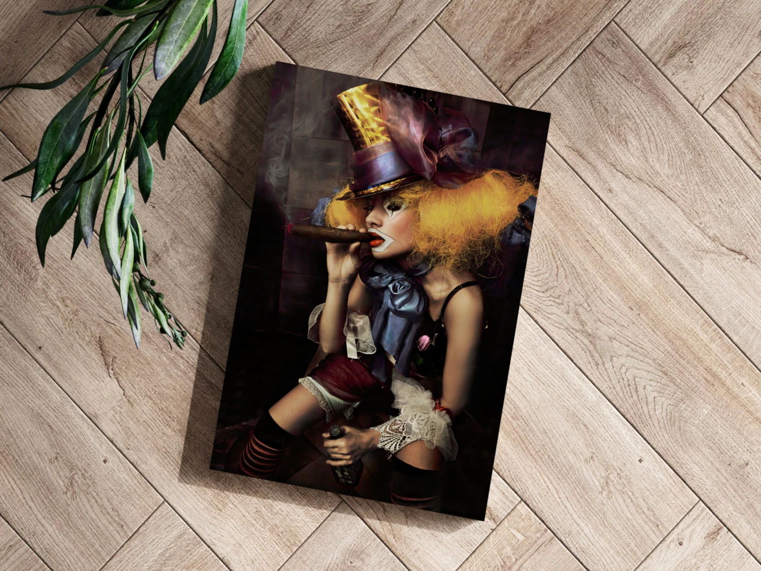 Woman Clown Aluminum Print - Image 3