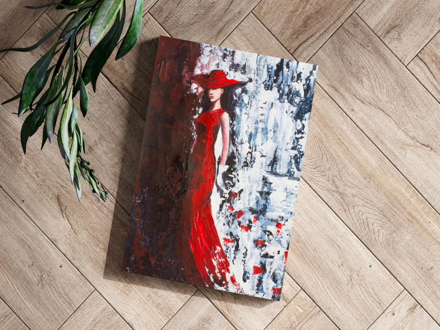 Woman in Red Aluminum Print - Image 3