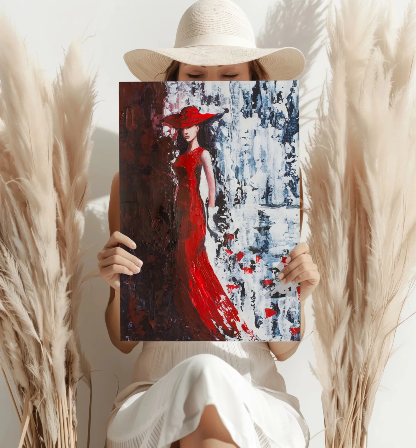 Woman in Red Aluminum Print - Image 4
