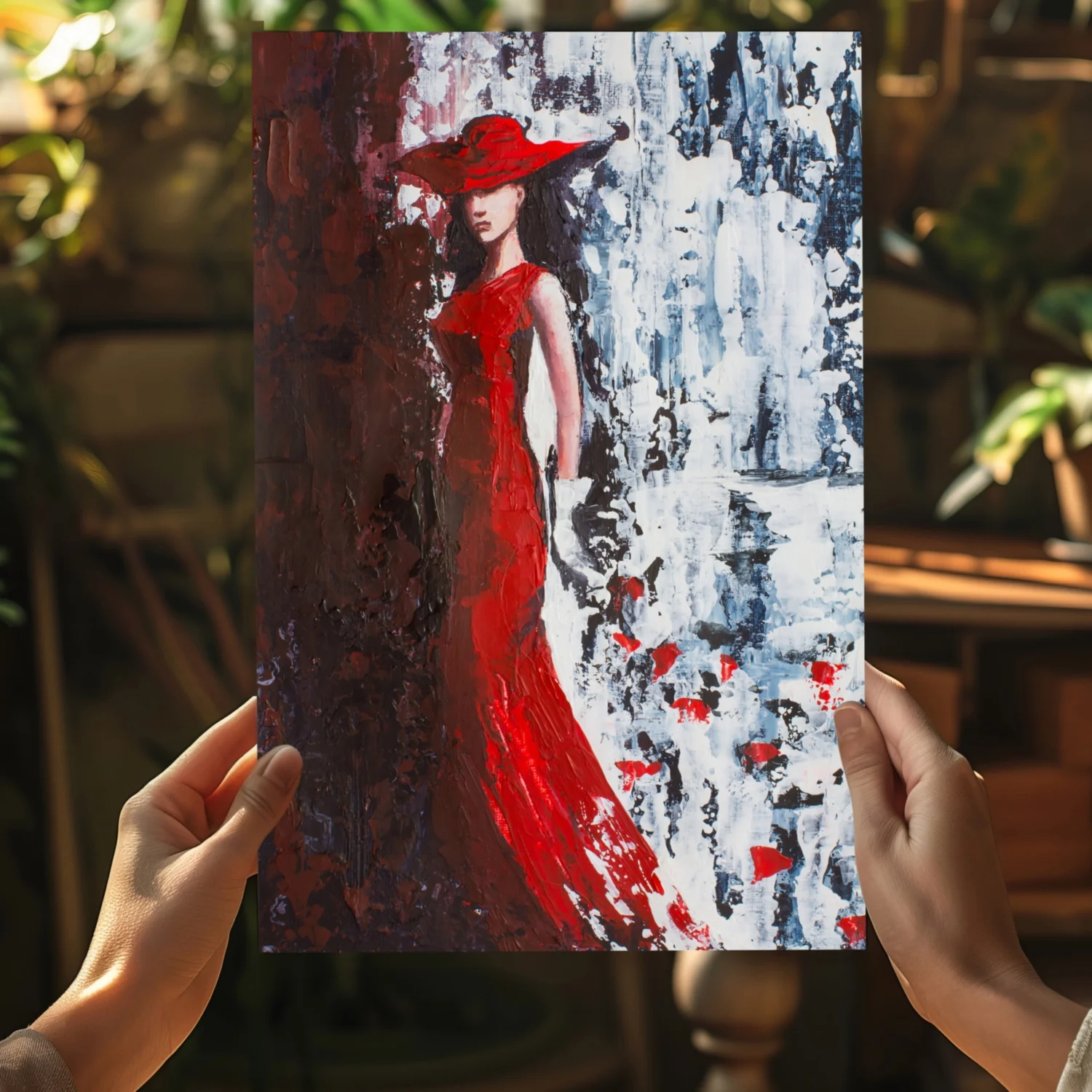 Woman in Red Aluminum Print - Image 5