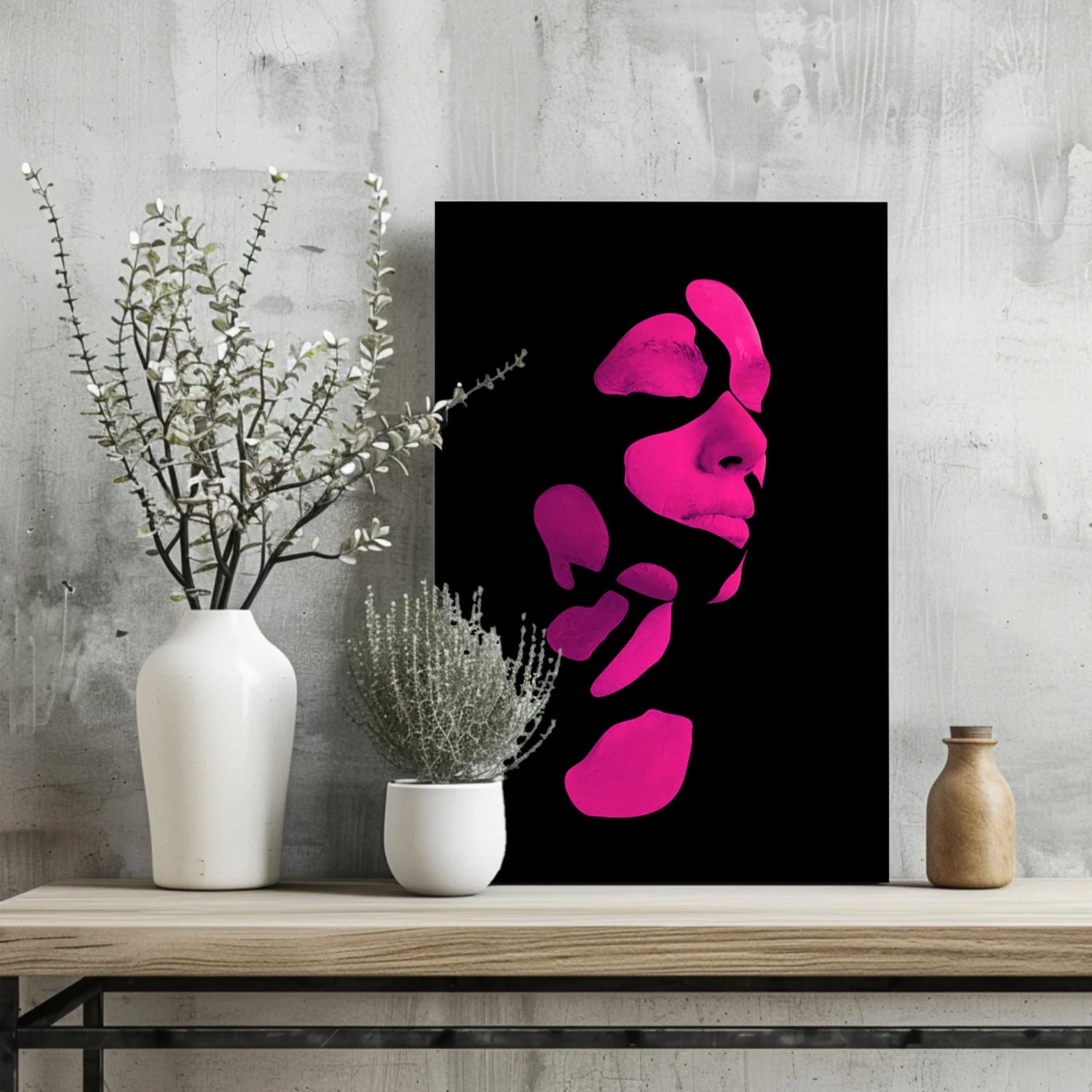 Woman in Style Fuschia Aluminum Print - Image 2