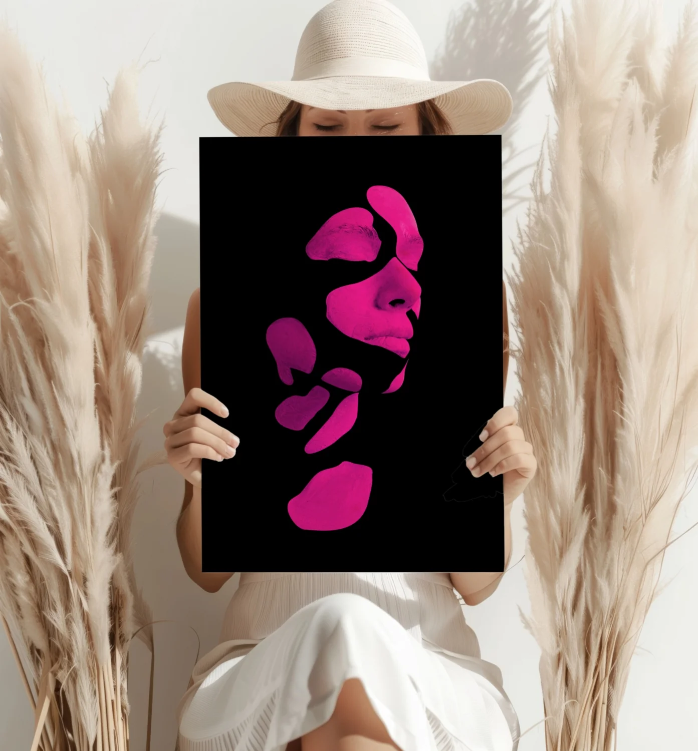 Woman in Style Fuschia Aluminum Print - Image 4