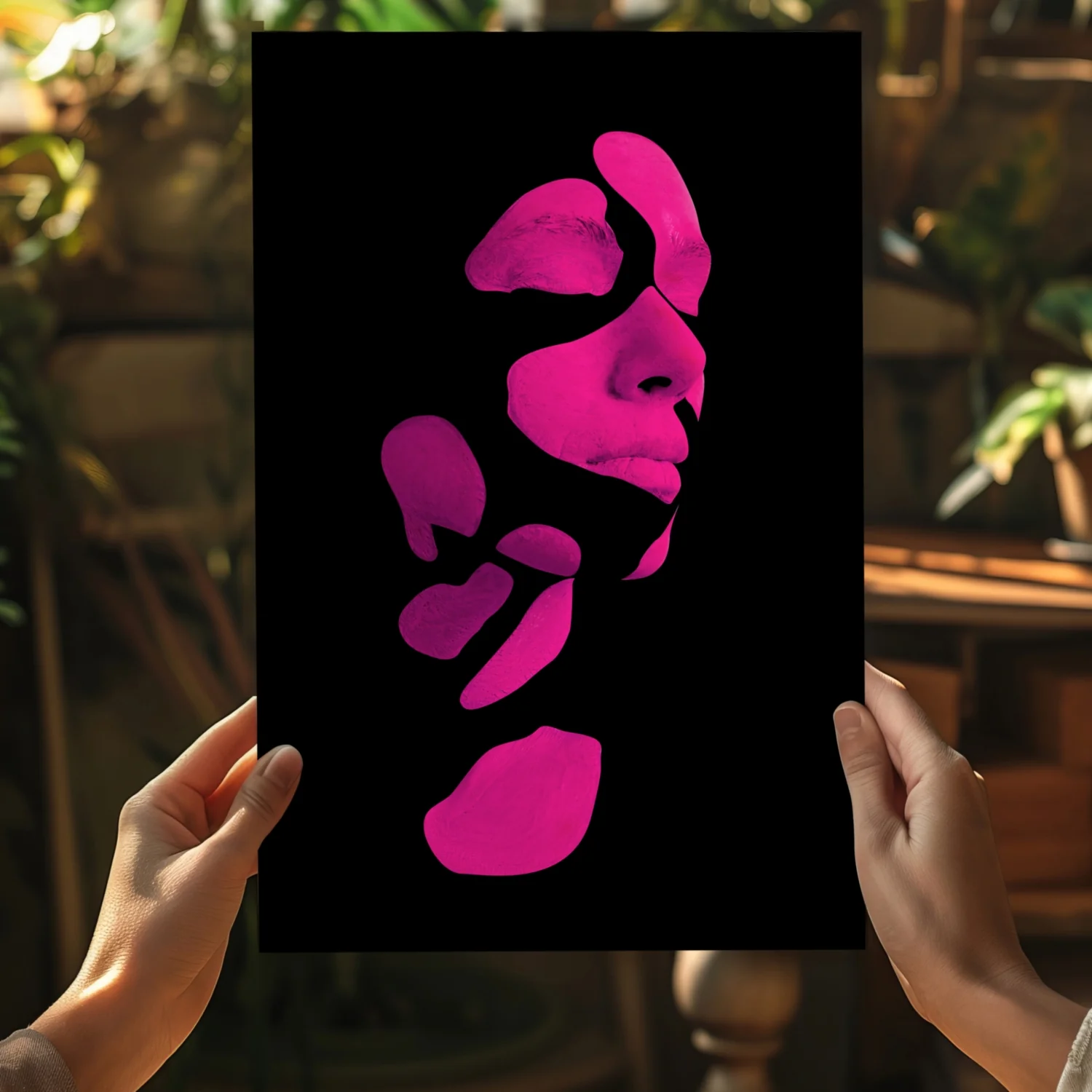 Woman in Style Fuschia Aluminum Print - Image 5