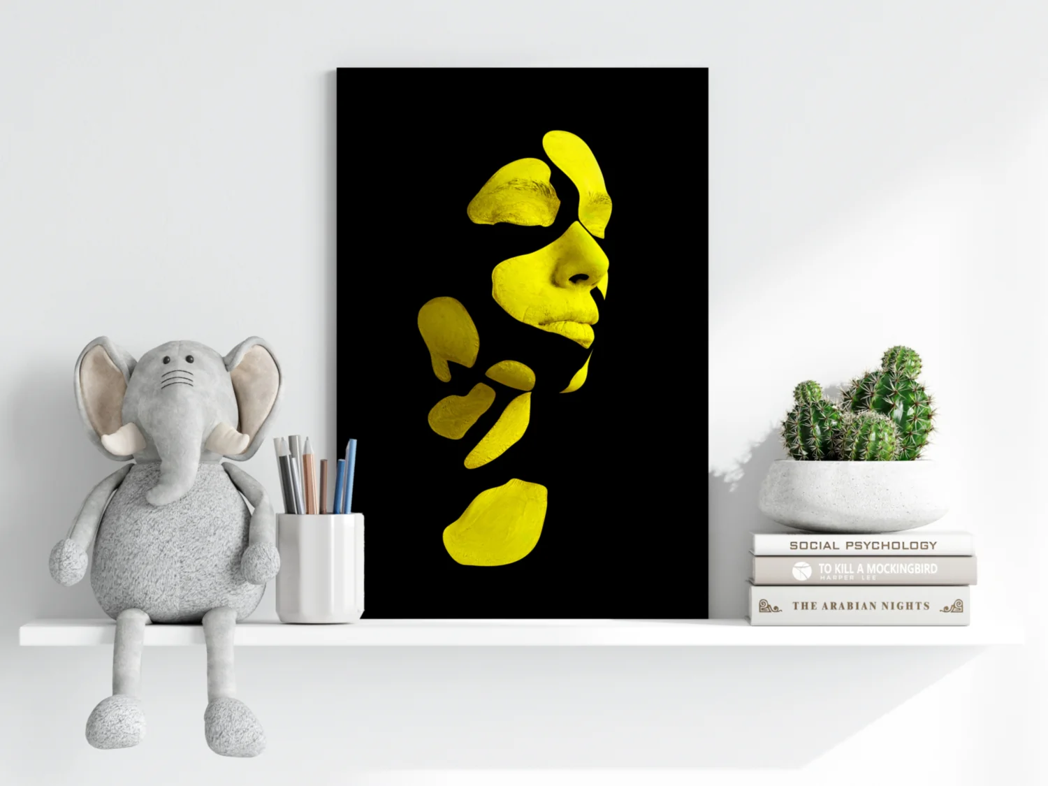 Woman in Style Yellow Aluminum Print - Image 6