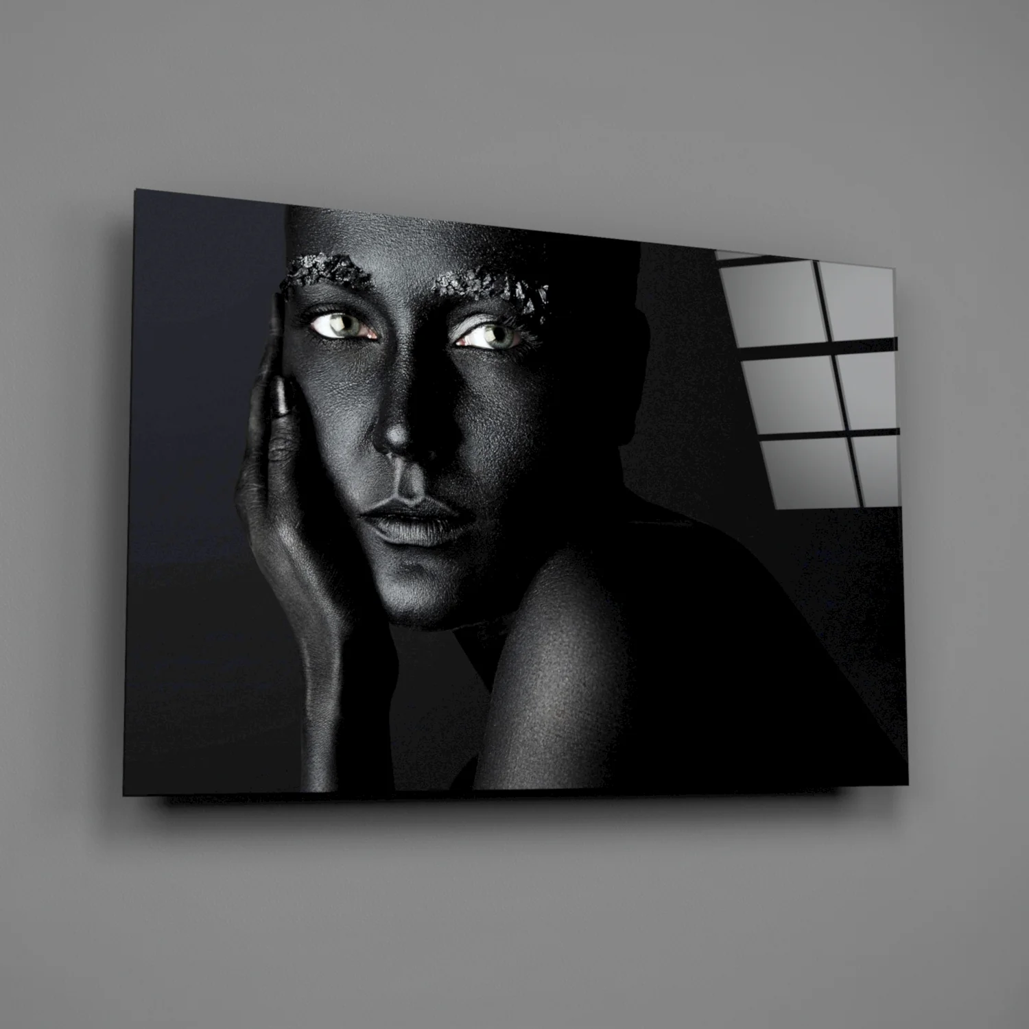 Woman Portrait 37 Glass Wall Art - Image 2