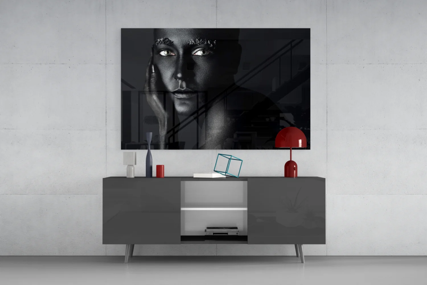 Woman Portrait 37 Glass Wall Art - Image 8
