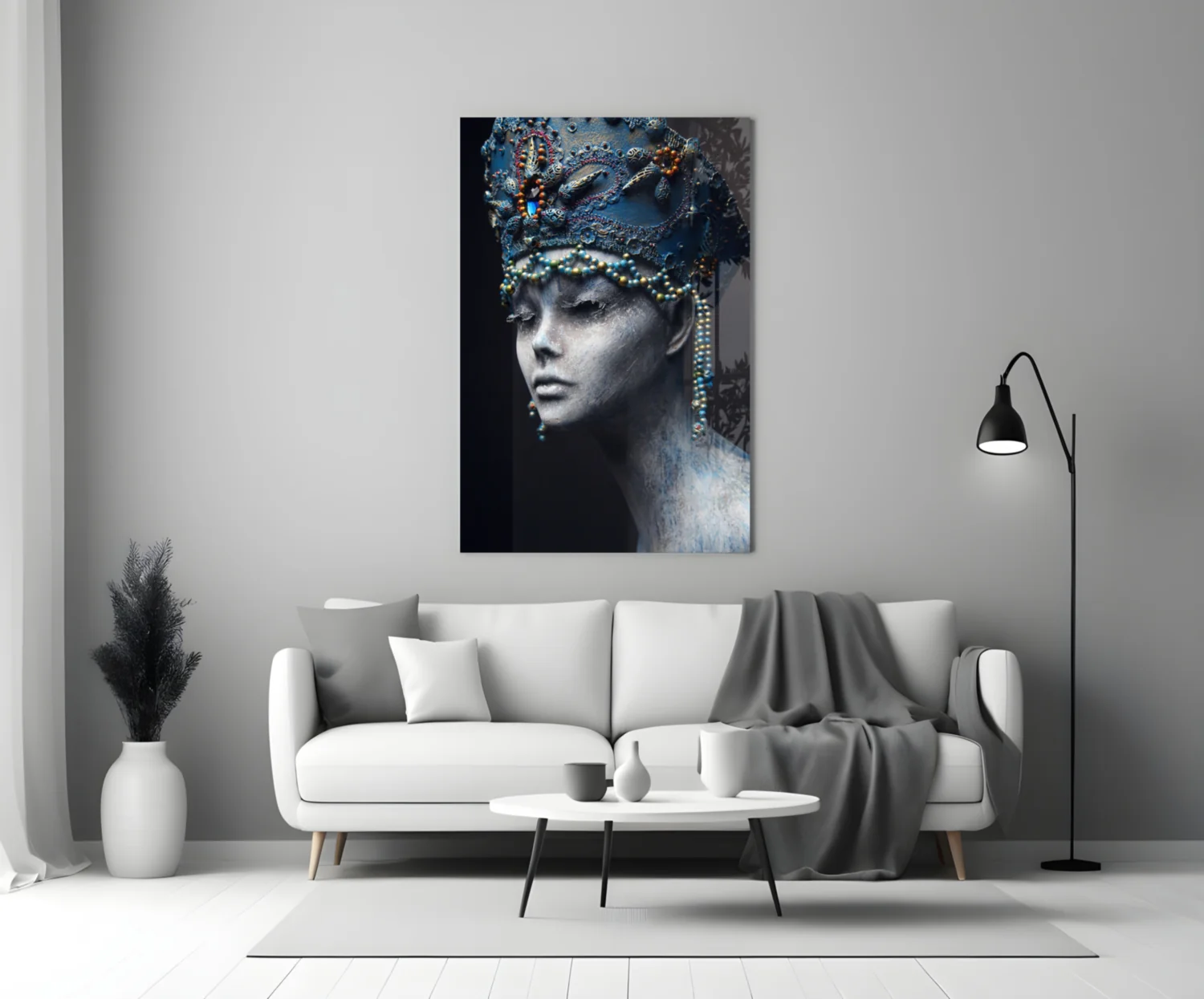 Woman Portrait 38 Glass Wall Art - Image 3