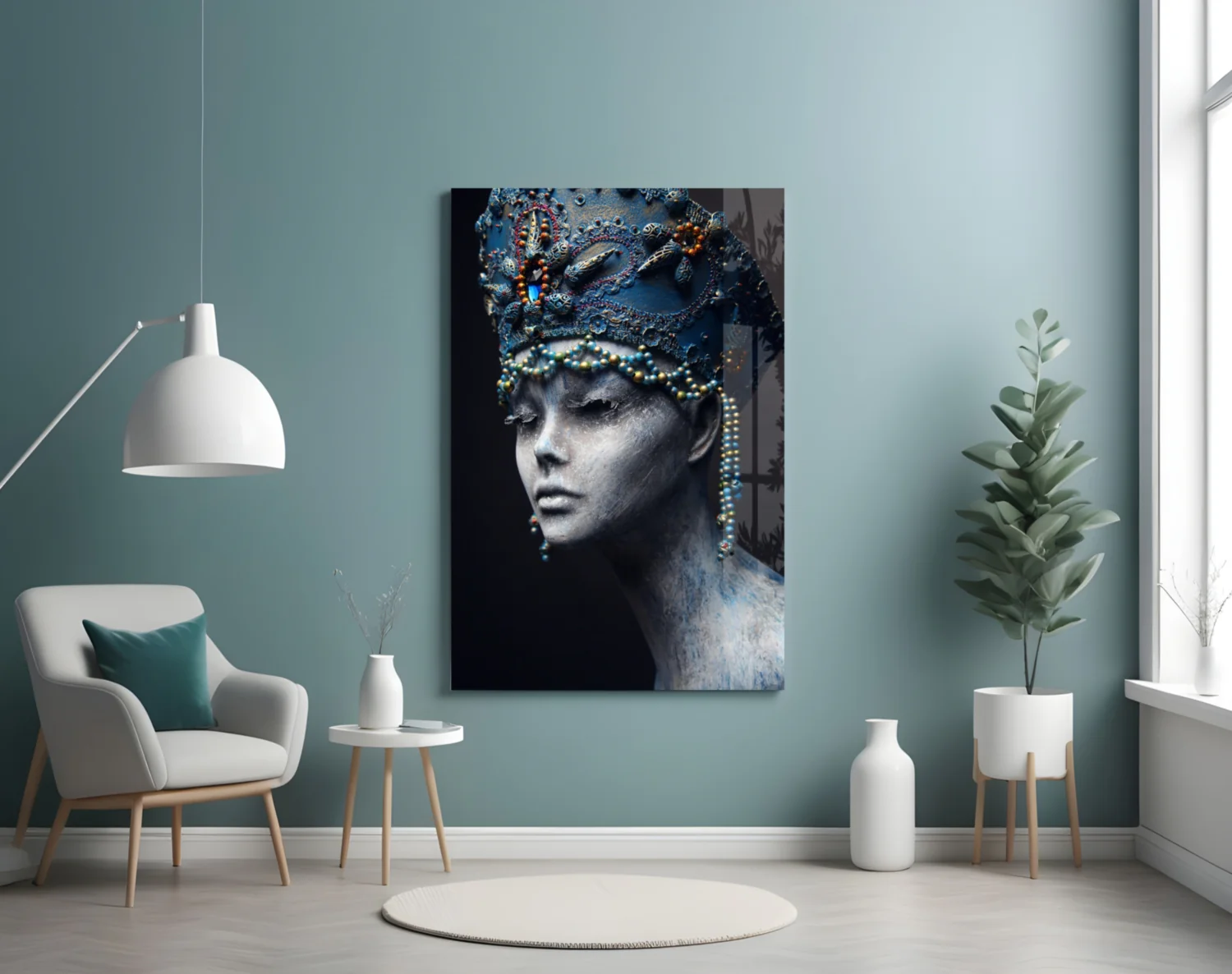 Woman Portrait 38 Glass Wall Art - Image 4