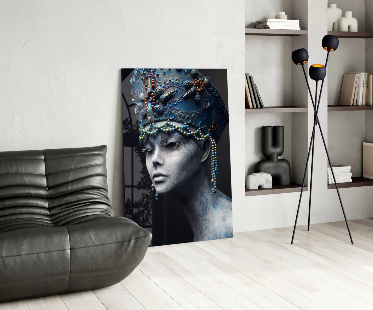 Woman Portrait 38 Glass Wall Art - Image 5