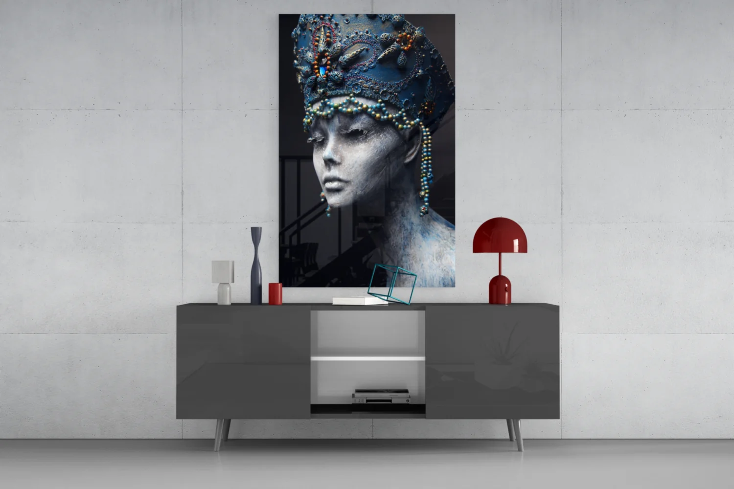 Woman Portrait 38 Glass Wall Art - Image 8
