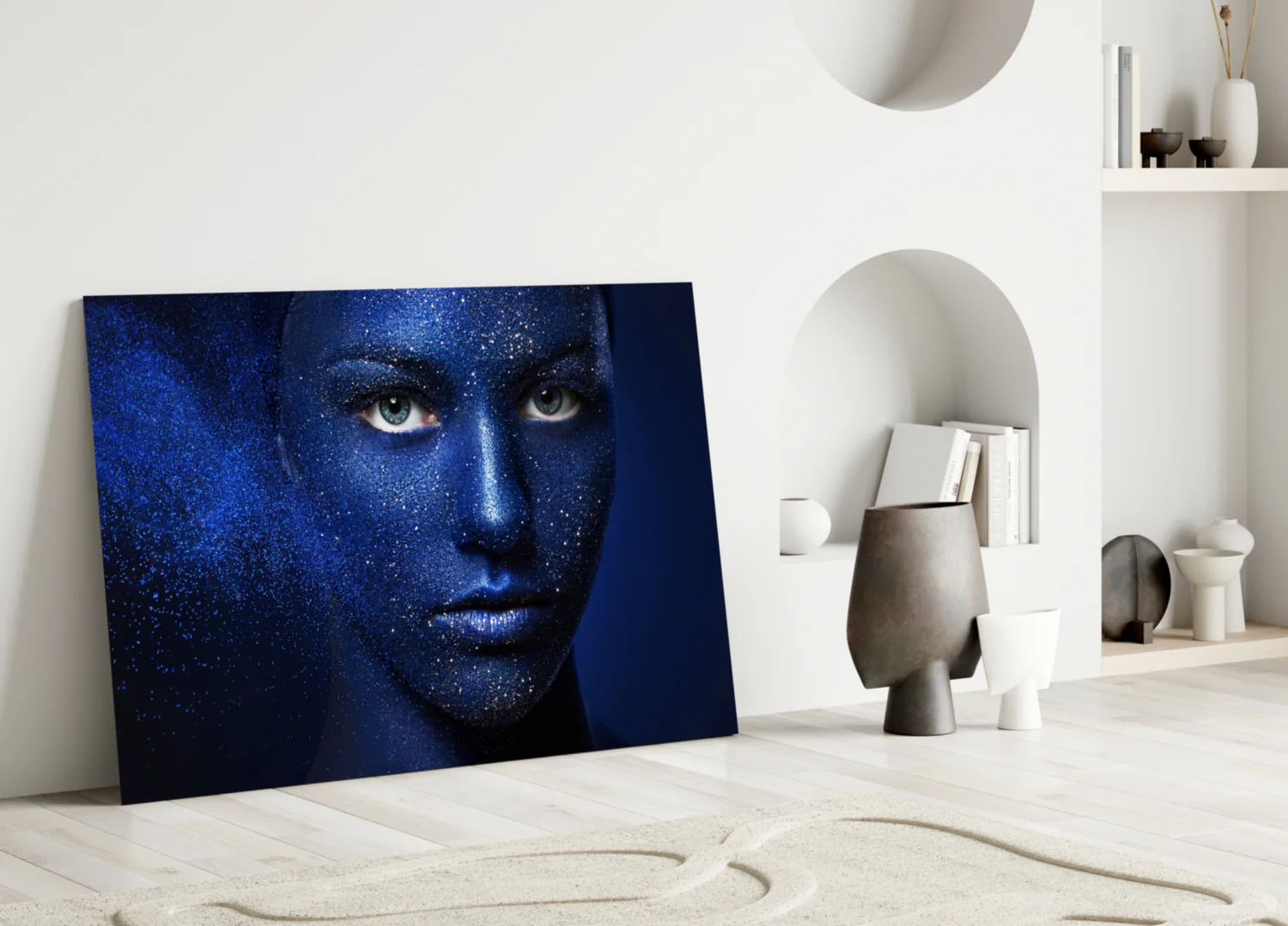 Woman Portrait 43 Glass Wall Art - Image 3