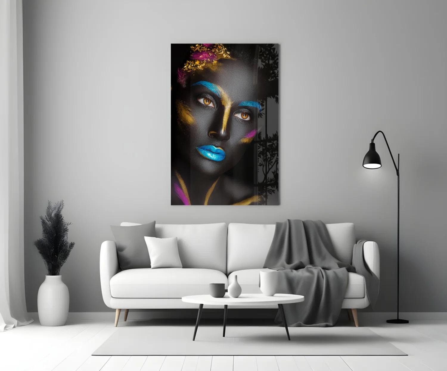 Woman Portrait 8 Glass Wall Art - Image 3