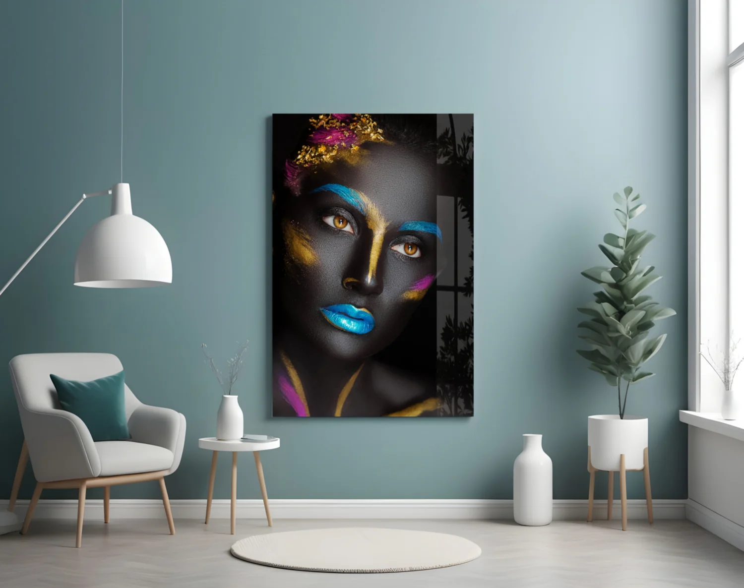 Woman Portrait 8 Glass Wall Art - Image 4